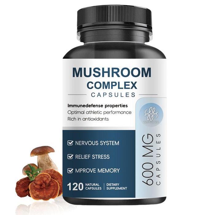 Imatche Mushroom Complex Suplemen Kapsul Jamur Lions Mane, Reishi & Cordyceps 10 Kompleks Jamur Original