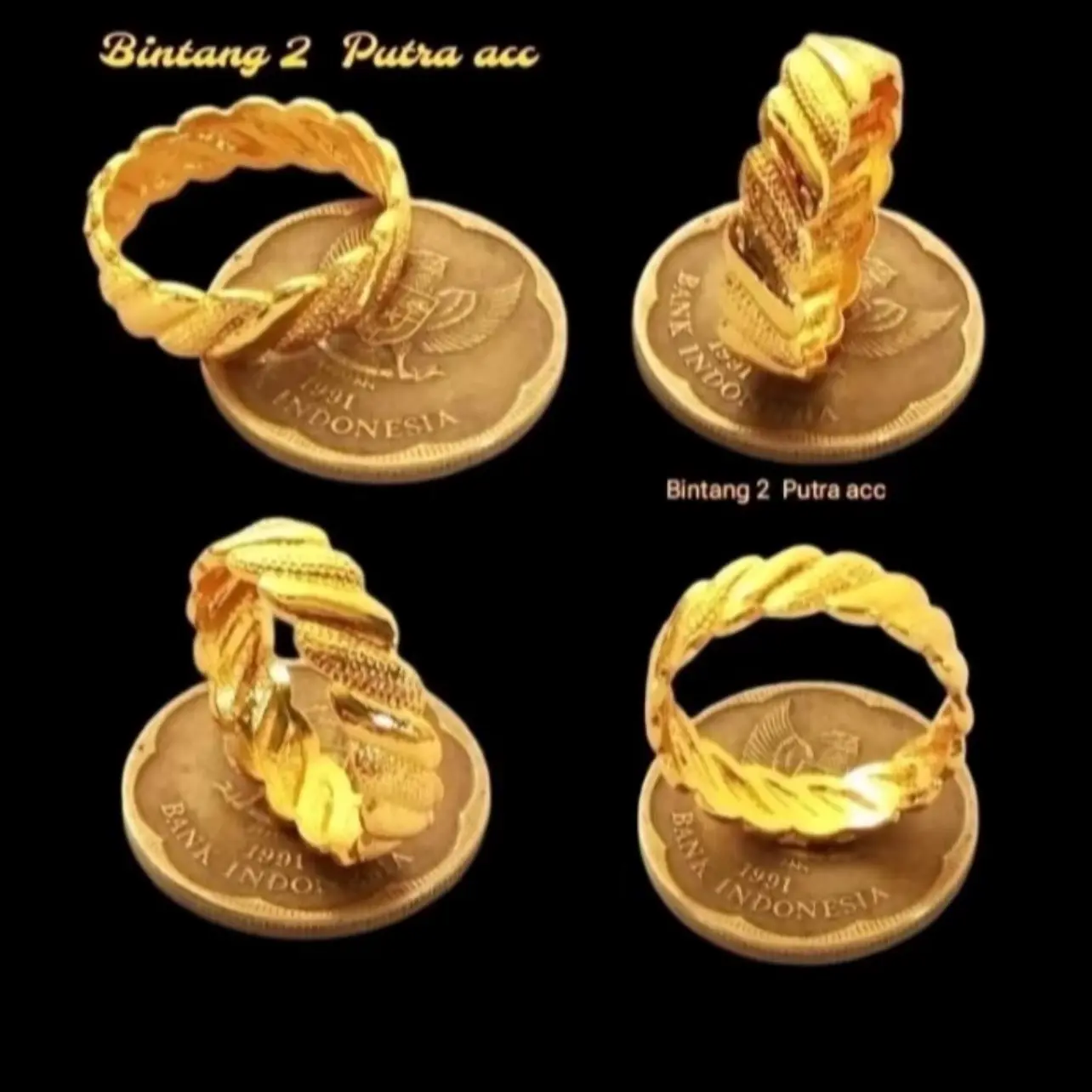 Cincin Unik Terbuat dari Koin 1991 Tahan Lama Tidak Luntur - Rings Hadiah Perhiasan Elegan