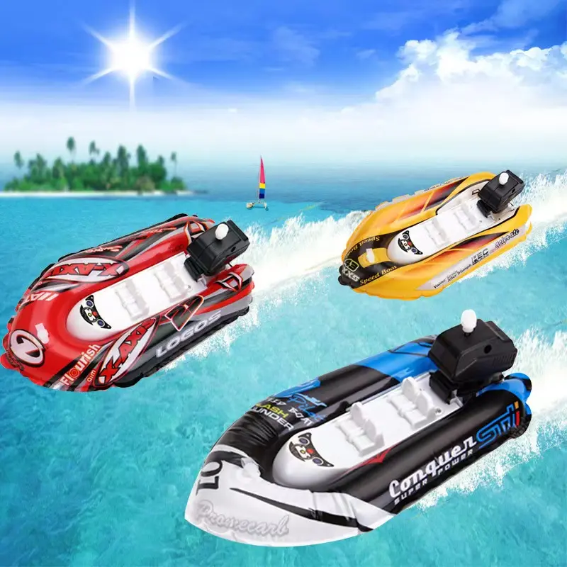 inflatable yacht Bathroom Clockwork Water Inflatable Toys Bath Toys, Clockwork Boats, Bath Boat Toys, Yacht Speed Boats for Pools, Beaches and Bathtubs, Outdoor Water Toys for Kids