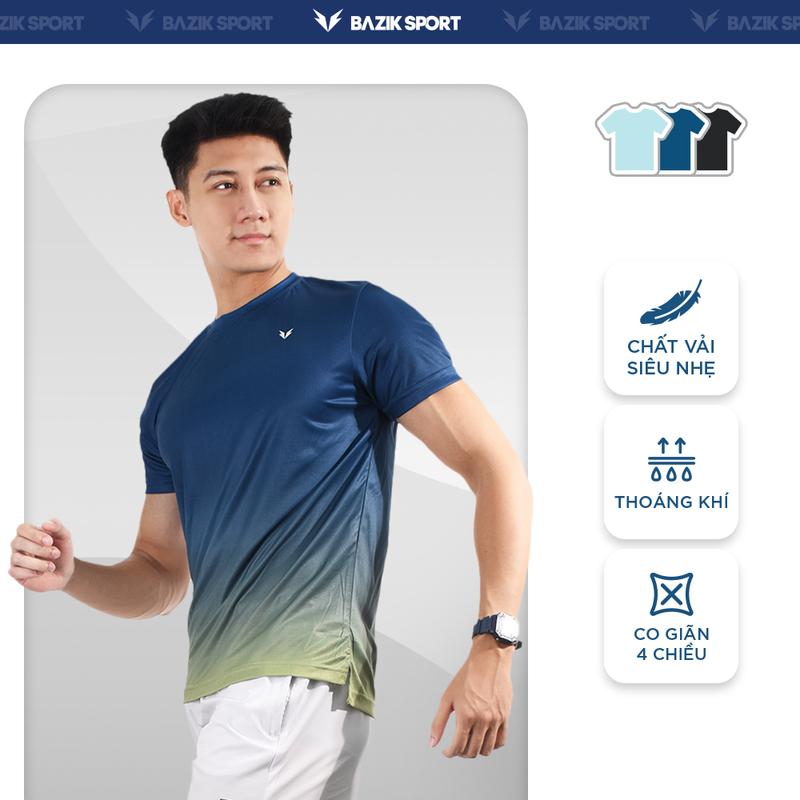 Áo Thun Chạy Bộ Nam Bazik PACE 5 Co Dãn 4 Chiều Siêu Nhẹ Thấm Hút Mồ Hôi Nhanh Khô - A35 