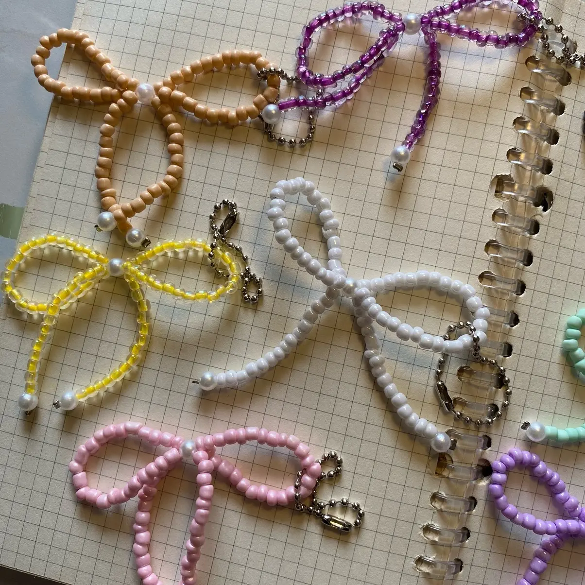 Gantungan Pita Manik-Manik Ribbon Beads Chain