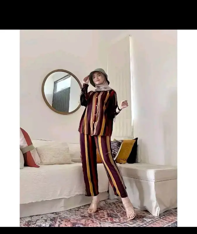 BAJU ONE WAN ON SET DAILY OOTD PAJAMAS PIYAMA PAKAIAN TIDUR CELANA SETELAN SETCEL TIE DYE 1 SATU KEMEJA BAHAN RAYON TERBARU VIRAL 4