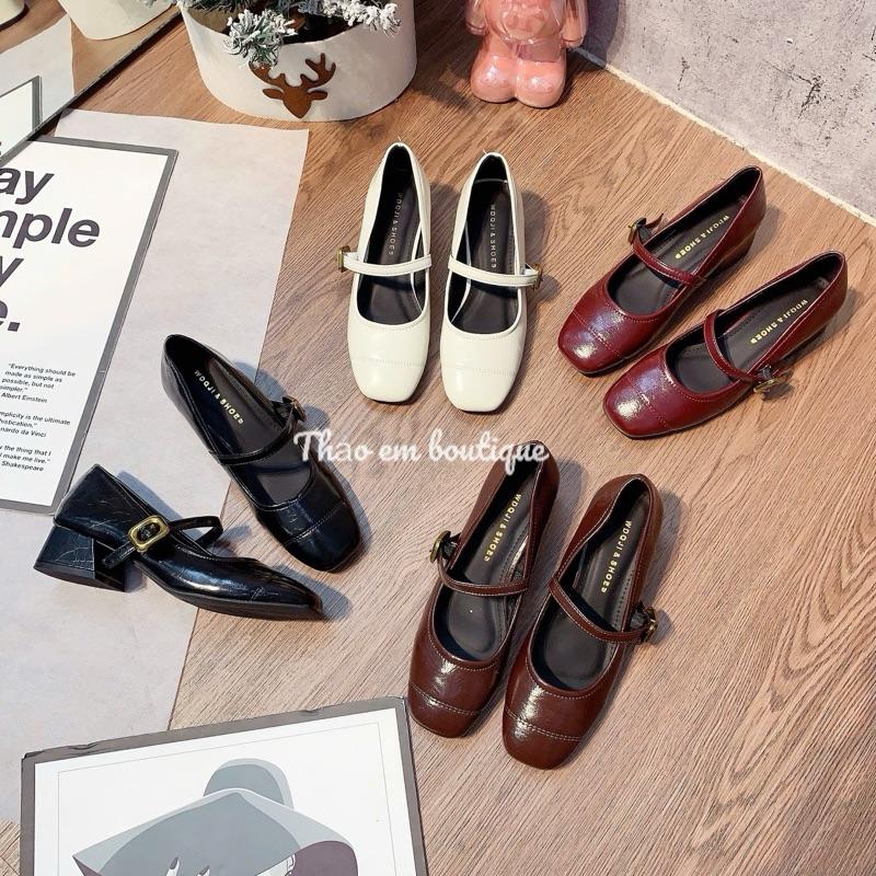  Giày búp bê nữ gót 3p da mềm   mã GC61   