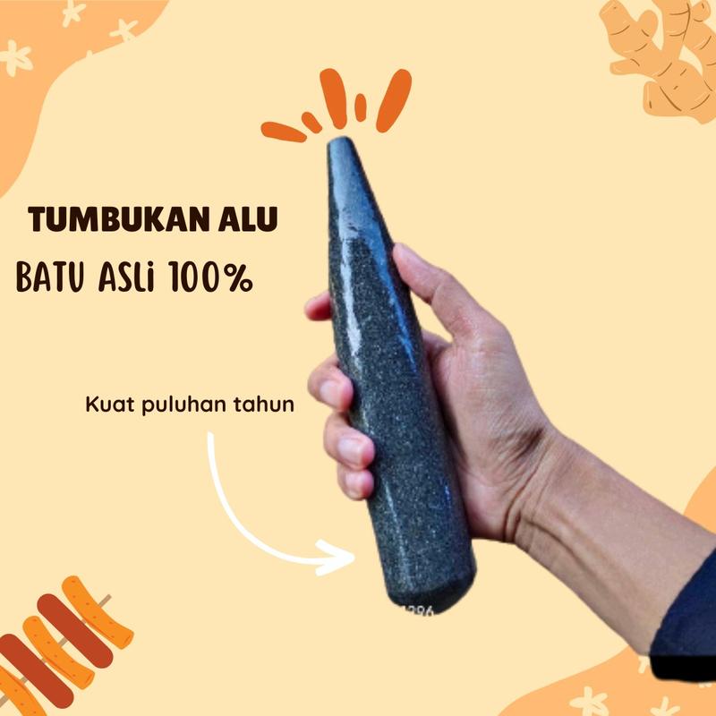 Tumbukan alu batu asli untuk lumpang 0