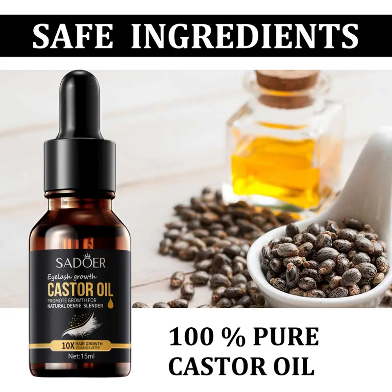 Serum Penebal Bulu Mata Serum Penumbuh Bulu Mata dan Alis Pure Castor Oil Pemanjang Bulu Mata Cepat Penebal Pemanjang Bulu Mata dan Alis Bulu Mata 7 Hari Eyelash Eyebrow Natural Serum 15ML 7