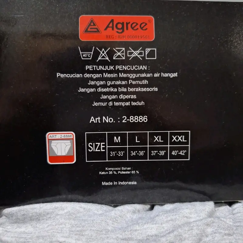 Celana dalam pria Agree Premium satu dus isi 3pcs 4
