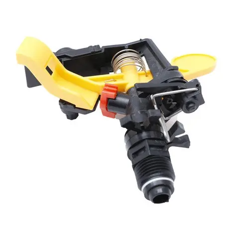 Sprinkler Tembak Putar Taman/Kebun 1/2 Inci Impact Black-Yellow PVC dengan Jarak Semprot 6-13 Meter 1