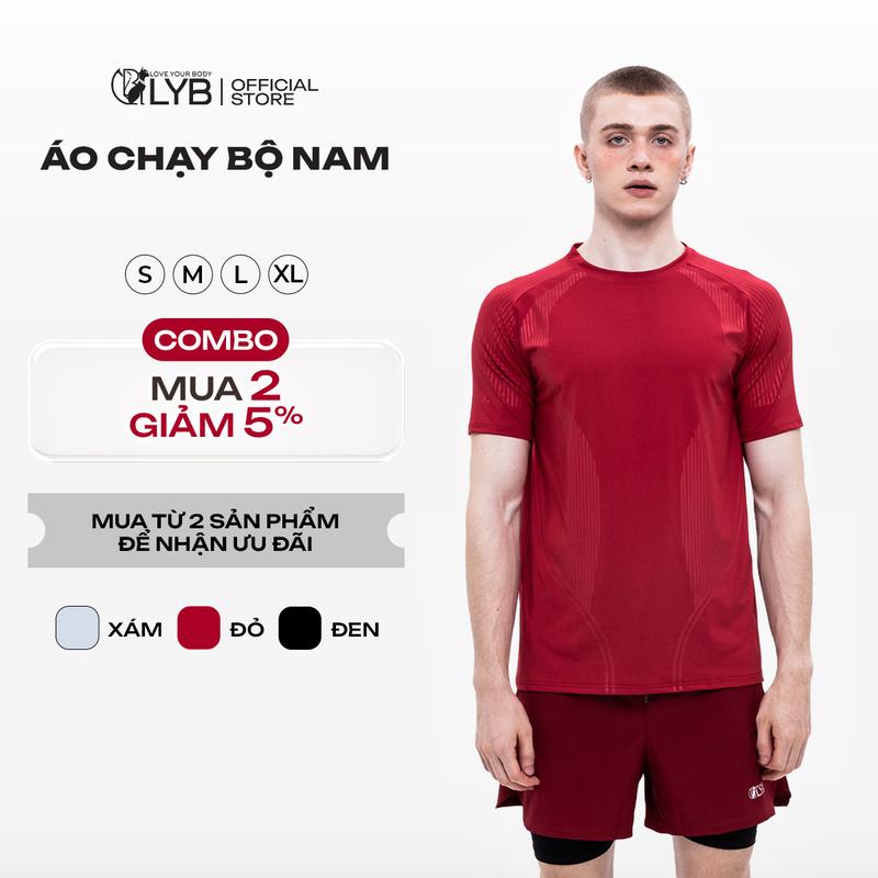 LYB - Áo chạy bộ nam, áo tập thể thao, gym nam, áo thun mè thoáng, form suông, phản quang, nhiều màu