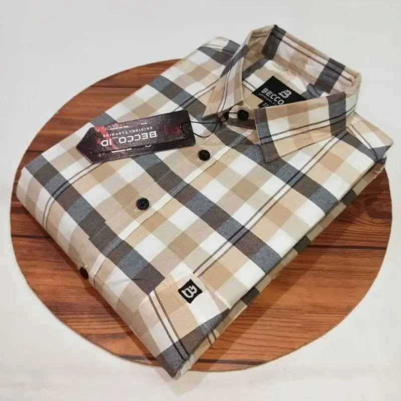 kemeja pria lengan pendek - kemeja pria kotak-kotak - kemeja pria lengan pendek salur 8