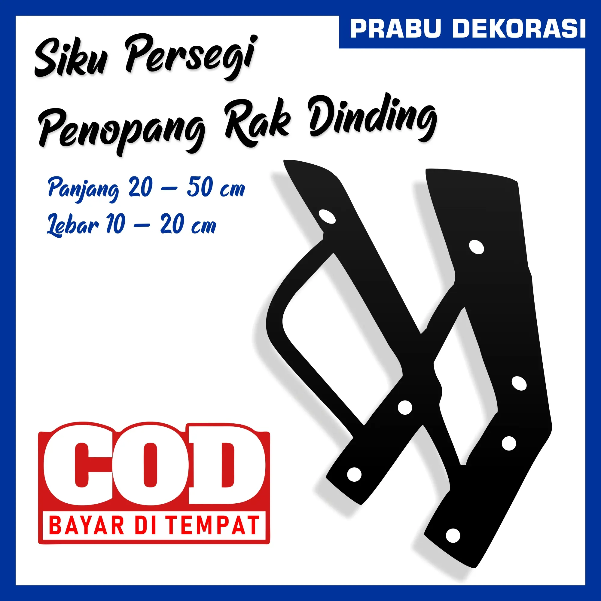 Rak Besi Ambalan Siku Rak Besi Siku Dinding Penyangga Papan Ambalan
