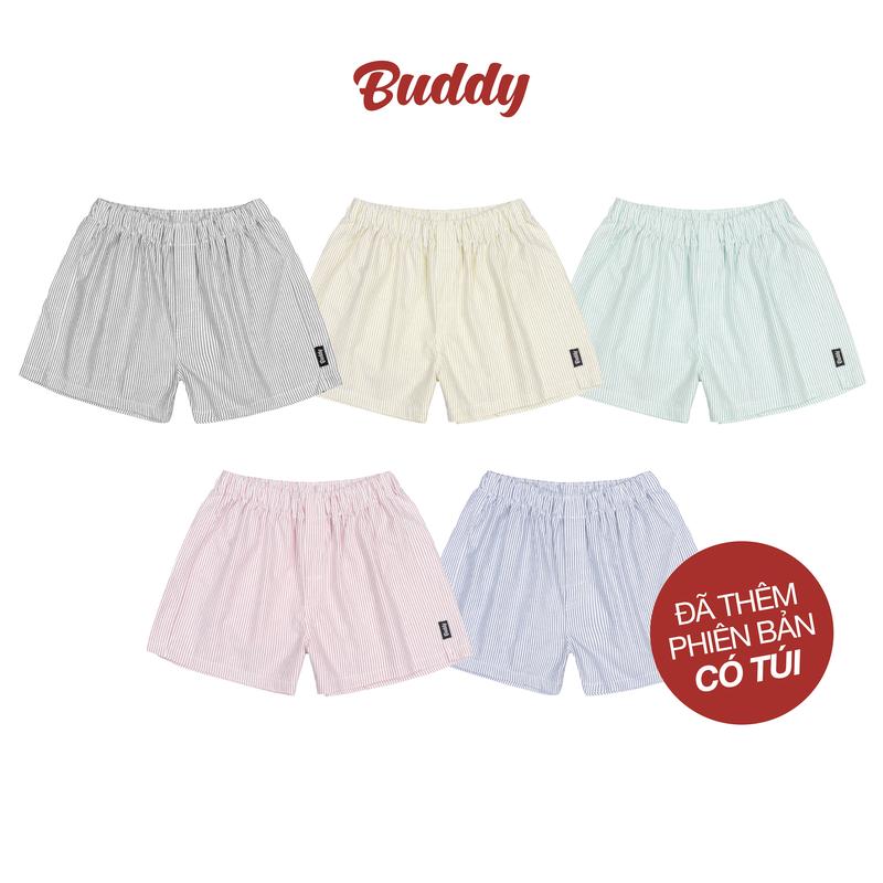 BUDDY BOXER - Quần đùi ngủ kate nam nữ form ngắn thoải mái mặc nhà
