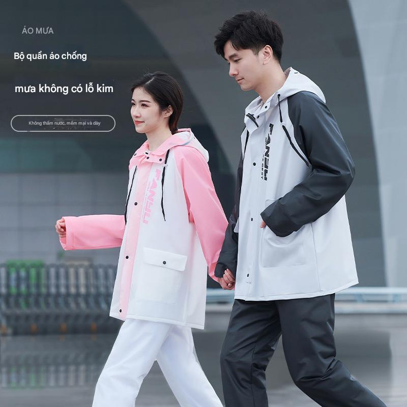 Áo mưa bộ người lớn cao cấp chống thấm nước thể thao Bộ quần áo mưa nam nữ thời trang chạy bộ, đạp xe,Bộ Thời Trang Tiện Dụng Để Chống Gió Và Lạnh