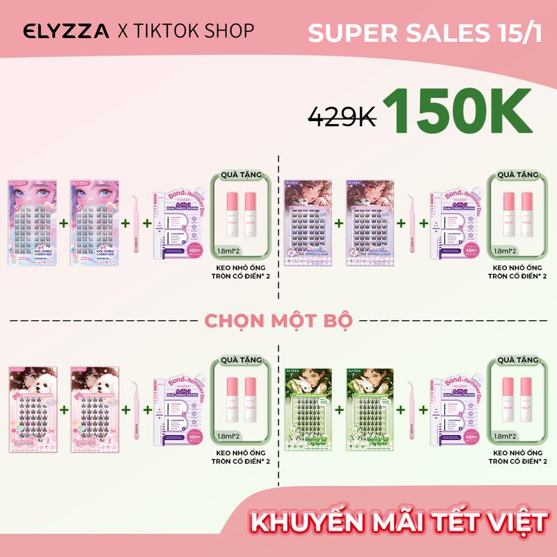 [CHÚC MỪNG TẾT NGUYÊN] Mi Giả Yêu Tinh Thỏ(Lc Cong 10-12mm) ELYZZA Mi Anime Puppy(C+ Cong 10-13mm)&Lông Mi Móng Vuốt Mèo&Nối Mi Idol Kpop(10-12mm)Mi Cụm Tự Nhiên, Sợi Mi Mảnh, Kèm 2 Đầu Keo Có Keo Dán Lông Mi&Tẩy Trang Mi (Combo Hộp Tiêu Chuẩn)