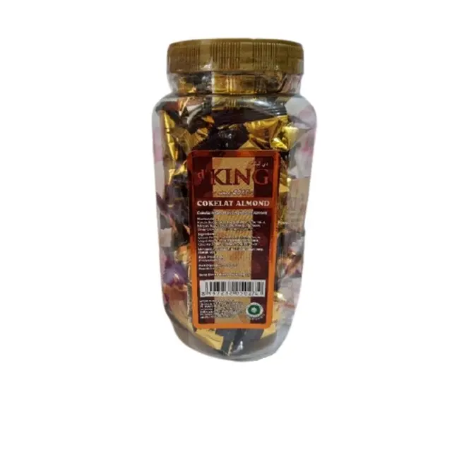 1 TOPLES Cokelat Almond isi 40pcs ( satu toples )
