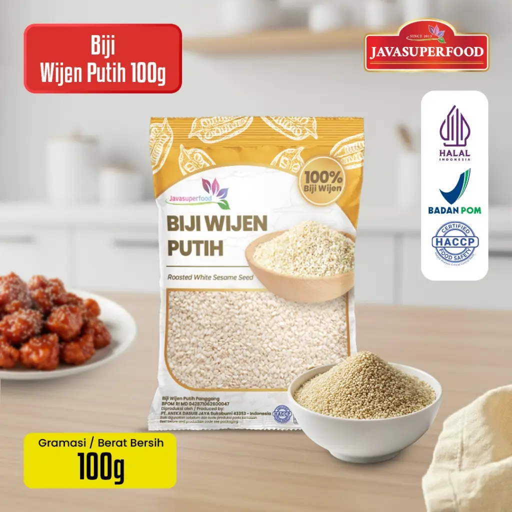 [HALAL] BIJI WIJEN PUTIH 100% 100G / WHITE SESAME SEEDS
