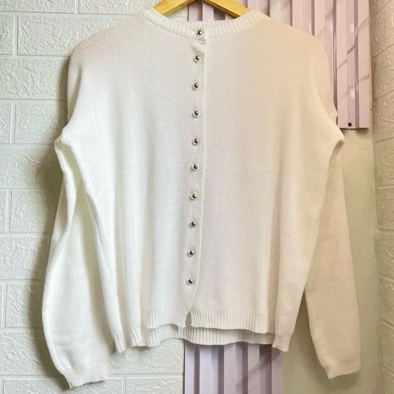 BUTTON CARDIGAN - Knitwear rajut lengan panjang pakaian wanita Kancing Kardigan Outer Baju Atasan Top 1