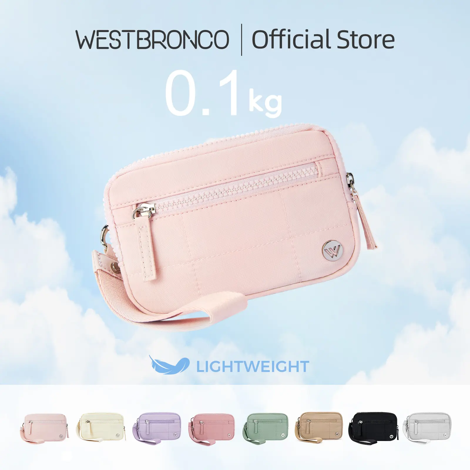 WESTBRONCO [PUFFER CLOUSIE BAG] [High Seller 1.]Dompet untuk dompet berlapis perunggu wanita dengan 3 dompet ritsleting untuk perjalanan penggagas kartu kredit.Girlfriend Gift