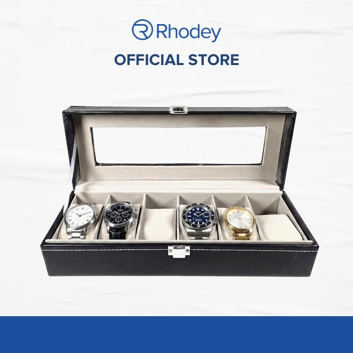 Gambar Rhodey Kotak Penyimpanan Jam Tangan Storage Organizer Watch Box 6 Grid - NIE6 dari Rhodey Official Store Kota Administrasi Jakarta Barat Tokopedia