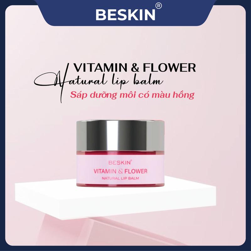   BE-01  SON DƯỠNG MÔI BESKIN "VITAMIN & FLOWER NATURAL LIP BALM - HONEY & PINEAPPLE NATURAL LIP BALM" - Dung tích: 9g - Thương Hiệu: Beskin 