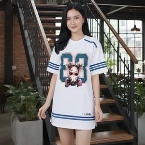 Oyrich Baju Atasan Wanita Original Lengan Pendek Variasi List Pundak dan Sablon Angka Sporty Bahan Katun Combed
