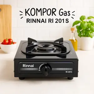 Rinnai Kompor Gas 1 Tungku Original RI-201S RI-301S RI-511E RI-511T RI-51SB Api Biru Stabil Hemat Gas Stainless Anti Karat Low Pressure Garansi Resmi - RDE