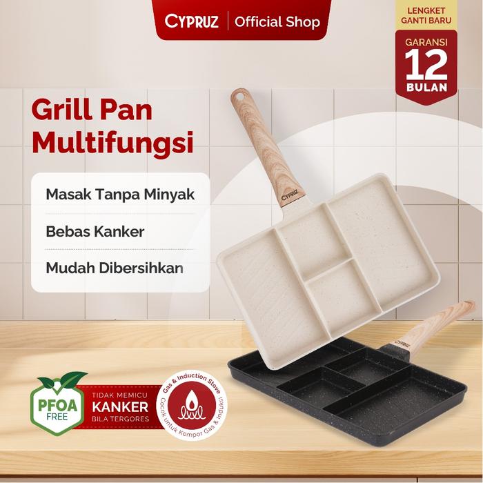 Gambar [COD] Cypruz Egg Pan Square Granite Diecast Wajan Penggorengan Telur Anti Lengket - White dari Cypruz Kitchenware Kota Administrasi Jakarta Utara Tokopedia