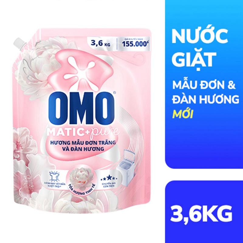 OMO Matic+Pure Nước Giặt Hương Mẫu Đơn Trắng & Đàn Hương Mới 3,6KG