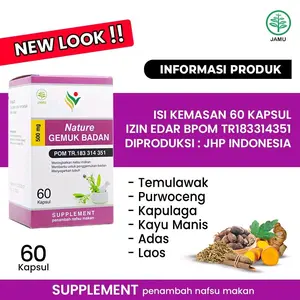 NATURE Kapsul Herbal Penggemuk Badan - Suplemen Penambah Nafsu Makan 60 Kapsul