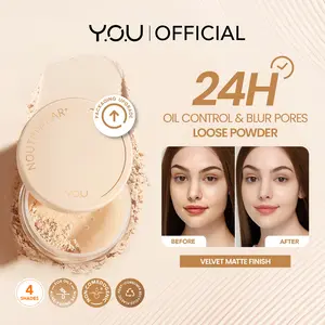 YOU NoutriWear+ Airy Fit Loose Powder Nourishing Oil Control | Bedak Tahan Lama 24 Jam | Bedak Tabur Tahan Air | Loose Powder Setting Powder Kering Kosmetik Wajah