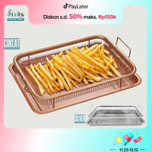SINDA Copper Crisper Tray Loyang Oven Serbaguna Baking Tray Rak Pendingin dan Peniris Minyak Stainless dalam Satu Produk Carbon Steel Ceramic Coating Food Grade Tahan Lama 280°C Dapur Steel