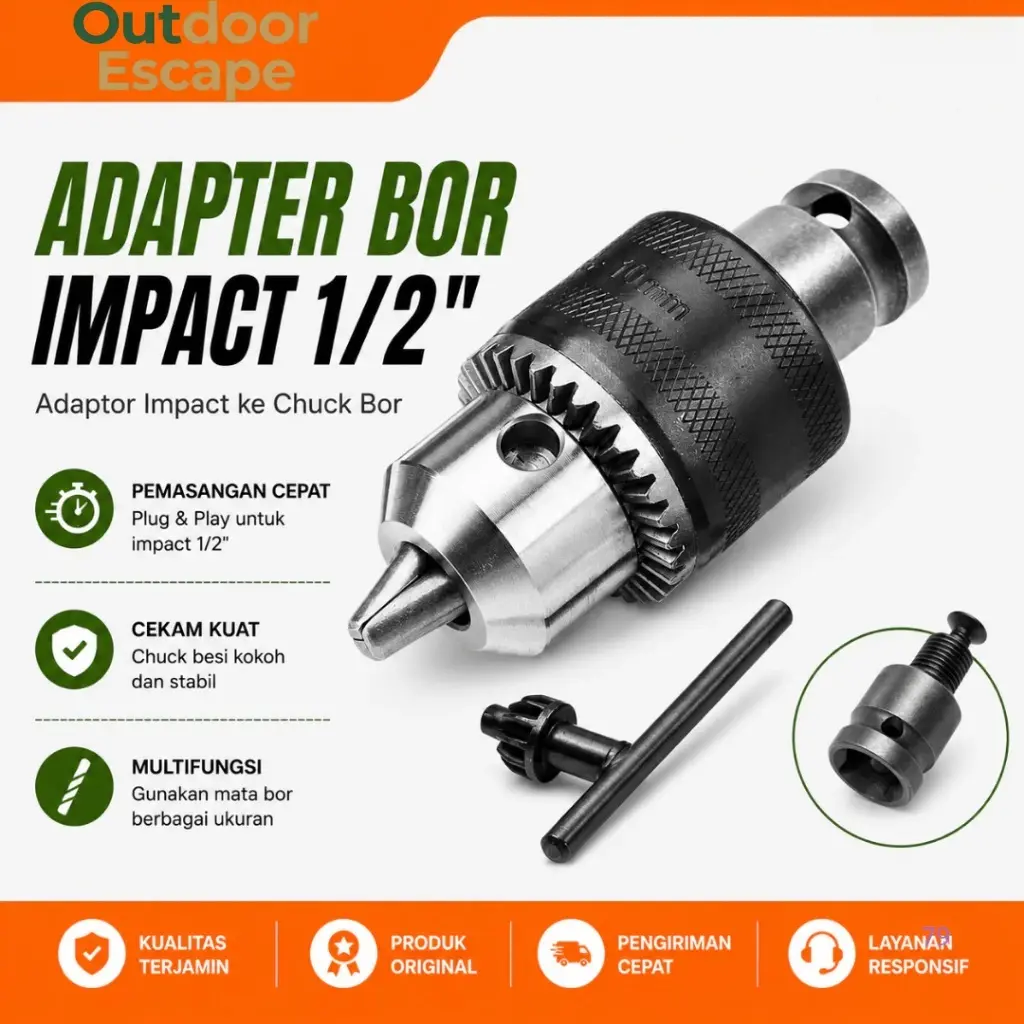 1 SET jadi AMPLAS atau BOR 13MM + 1/2dr AS IMPACT WRENCH JLD ADAPTOR impek wren