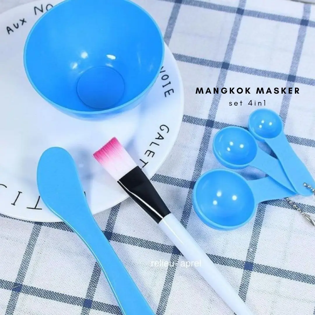 (mangkok-set 4in1 spatula) vena • mangkok masker set 4in1 spatula - mangkuk masker set plus kuas sendok dan pengaduk - mask bowl