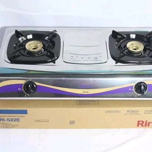 Kompor gas 2 tungku Rinnai RI-522A RI-522E RI-522C FREE PACKING DUS 1