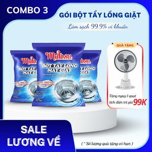 [Số Lượng Có Hạn] COMBO 3 Gói Bột Vệ Sinh Lồng Máy Giặt Tặng 1 Quạt Mini - Giúp Làm Sạch Lồng Giặt Hiệu Quả