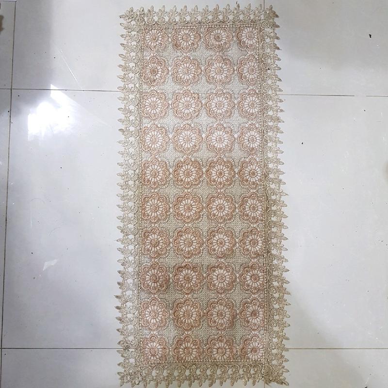 taplak meja ruang tamu mewah ukuran 100 x 40cm rajutan bordir 3