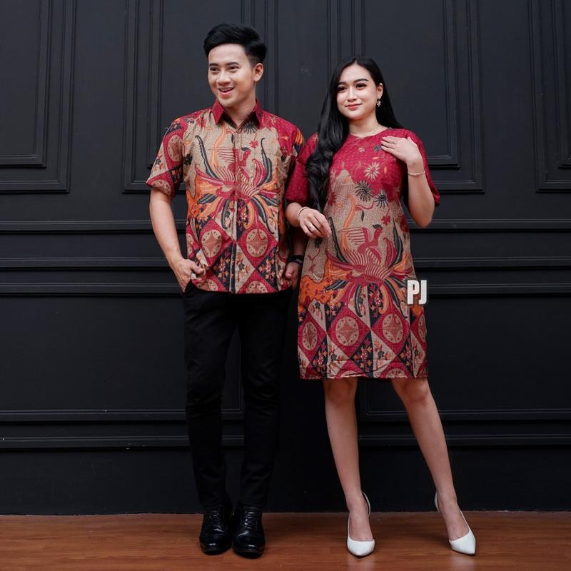 Product Introduction of Baju Batik Couple Lengan Pendek Terbaru Motif Kopri Biru Pasangan Dewasa - Wanita Katun Dress Sarimbit 5