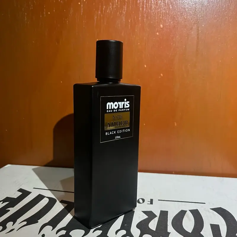 Pria Tahan Lama Moris Eau De  Amber 100ml - Black Edition - Wangi, Alis, Kuku, Tatto, Eyeliner, Laundry, Mascara, Hidung, Telinga, Kutek Elegant Perfume Parfum 2