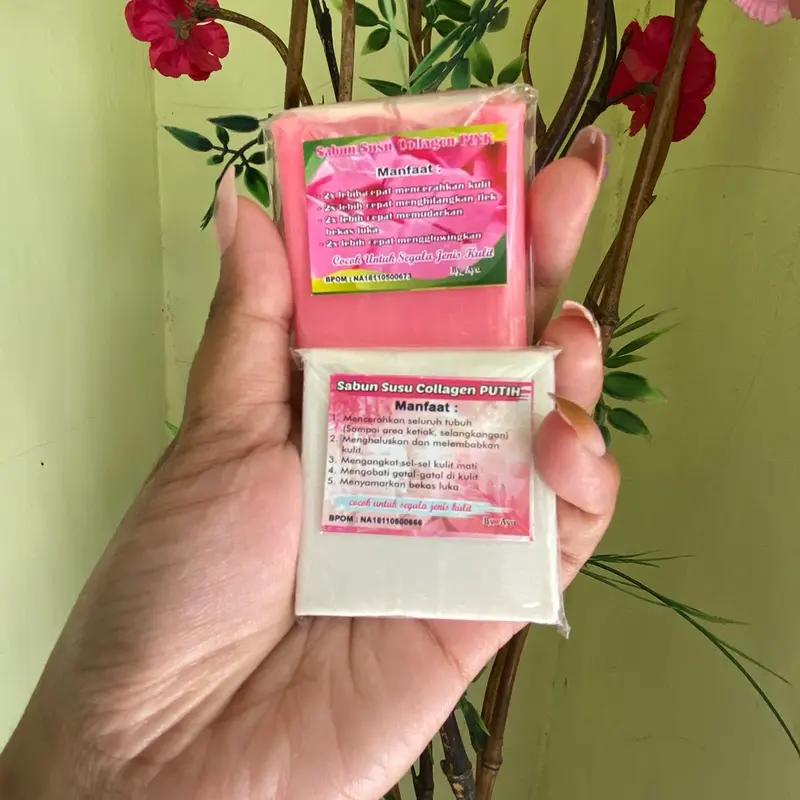 17 pcs sabun susu collagen pink dan putih mencerahkan 1