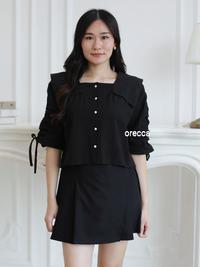 Gambar Noela Top Atasan Lengan Serut Kerah Wanita Orecca - Black dari Orecca.id Kota Administrasi Jakarta Barat 1 Tokopedia