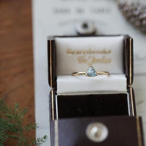 Nhẫn Xanh da trời nguyên bản dành cho nam và nữ, nhẫn mở hình tam giác có thể điều chỉnh, Retro, thương hiệu phụ nữ, đồ trang sức bạc, dễ thương, phụ kiện thời trang Hàn Quốc, nhẫn cặp đôi, Vintage 3