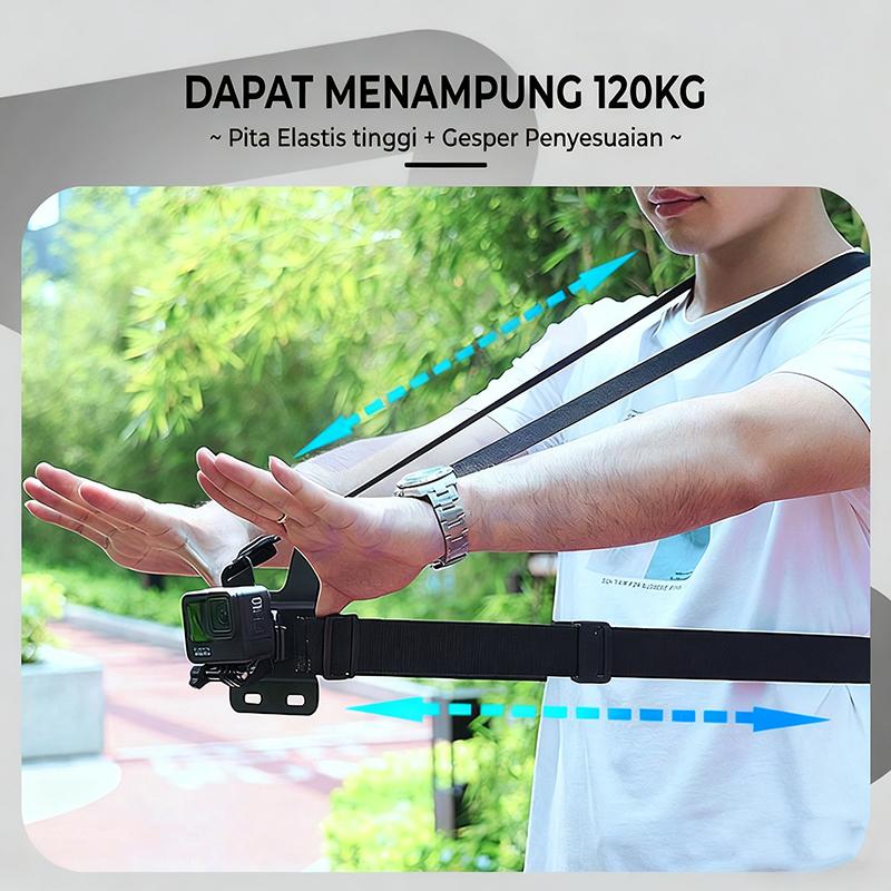 5PCS / 7PCS Set Tali Dada / Chest Strap Universal Dudukan HP Kamera Action yang Aman dan Anti-Getar Perlengkapan Vlog Lengkap
