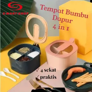S Mart Tempat Kotak Wadah Bumbu Dapur 4 sekat ( 4 in 1 )