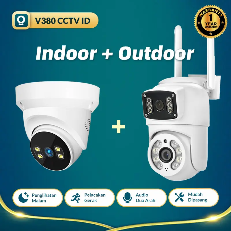 [PROMO LIVE ] Paket CCTV Pintar(Indoor + Outdoor) - Pantau Rumah dari HP, Tahan Hujan & Tanpa Titik Buta. Pasangnya Gampang, Keamanan Keluarga Terjamin!
