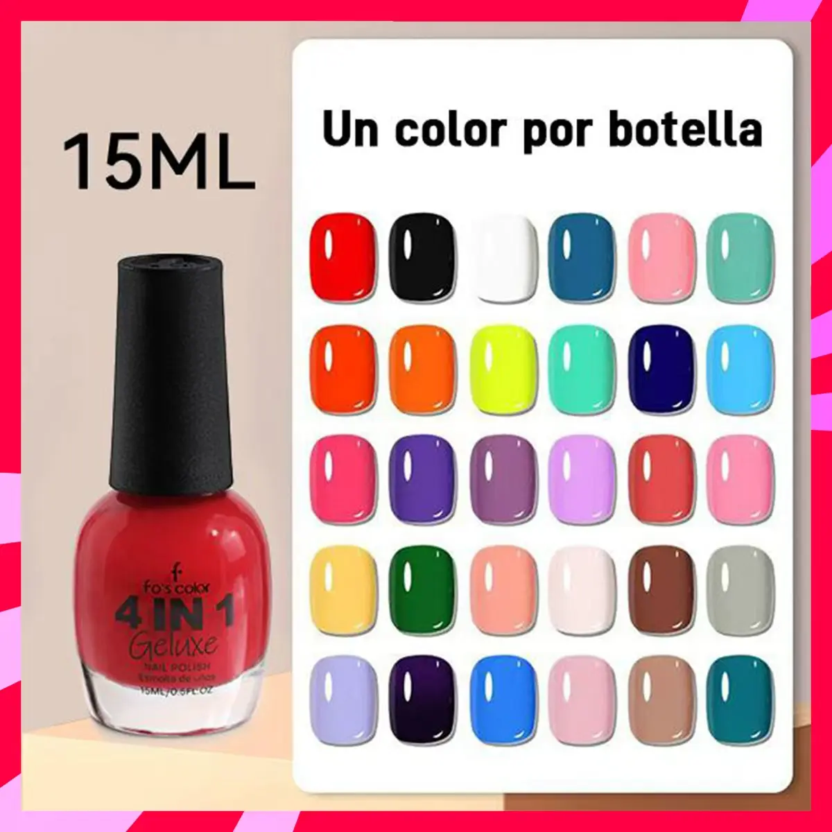 Esmalte en Gel 4 en 1 de Larga Duración 15ml, 100 Estilos | Regalo Ideal San Valentín, DIY Uñas Femenino & Boda# Larga Duración Gel Esmalte Uñas