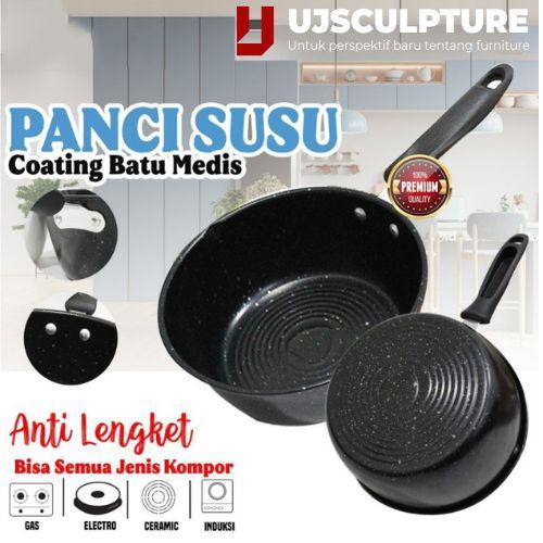 PROMO Panci Susu Rebus Coating Batu Medis Milk Pot Sauce Pan Anti Lengket 18CM Gagang Panjang / Anti Lengke 0