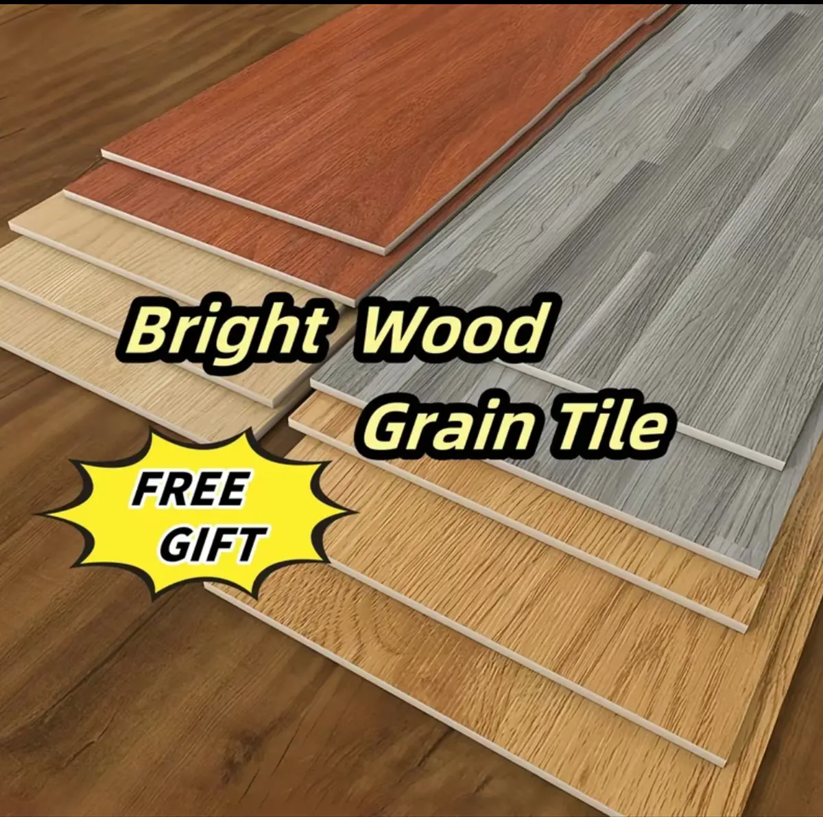 High quality 40X90cm Bright Wood Grain Vinyl Self-adhesive Waterproof Non-slip Tile Sticker Decoration Decorative Wall Wooden Ornaments Tiles Sticker
