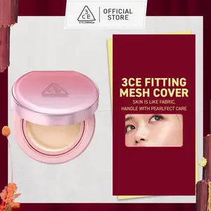 3CE Fitting Mesh Cover Cushion - Foundation Color Perfecting Skin Tone up Hyaluronic Acid Panthenol SPF Coverage Matte Finish Natural Radiant Korean k beauty makeup