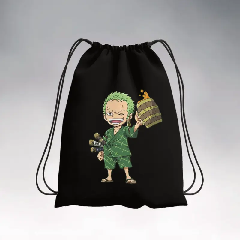 Tas Serut Stringbag Drawstring Anti Air | Tas Serut Kain Tebal | Tas Sekolah Olahraga | Tas Serut Hitam Printing | Tas Kerut 7