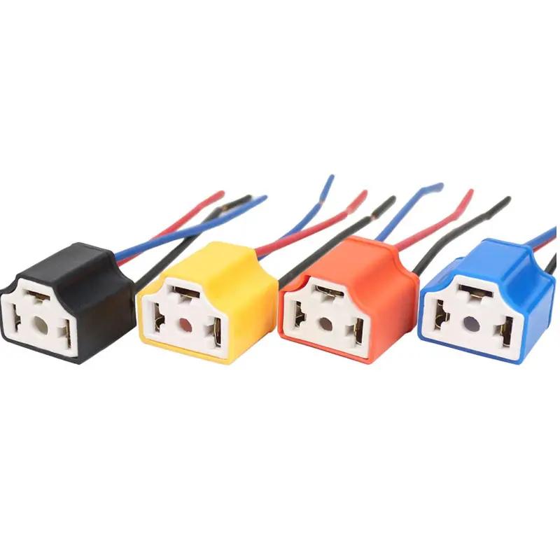 chất lượng cao h4 ba lỗ gốm xe dây điện bóng đèn đầu ổ cắm dây chuyền đèn cắm…