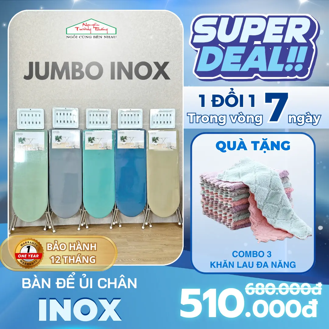 Bàn để ủi cầu là quần áo chân inox 38x100 - NGUYỄN TRƯỜNG THẮNG ghế  ủi kệ đồ